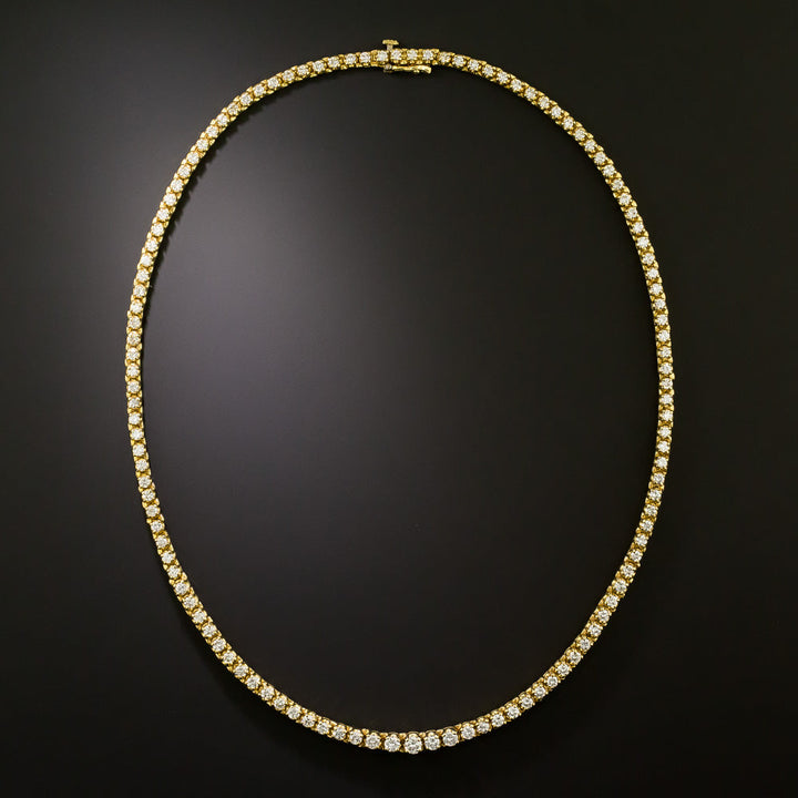 Estate 6.24 Carat Diamond 18K Rivière Necklace