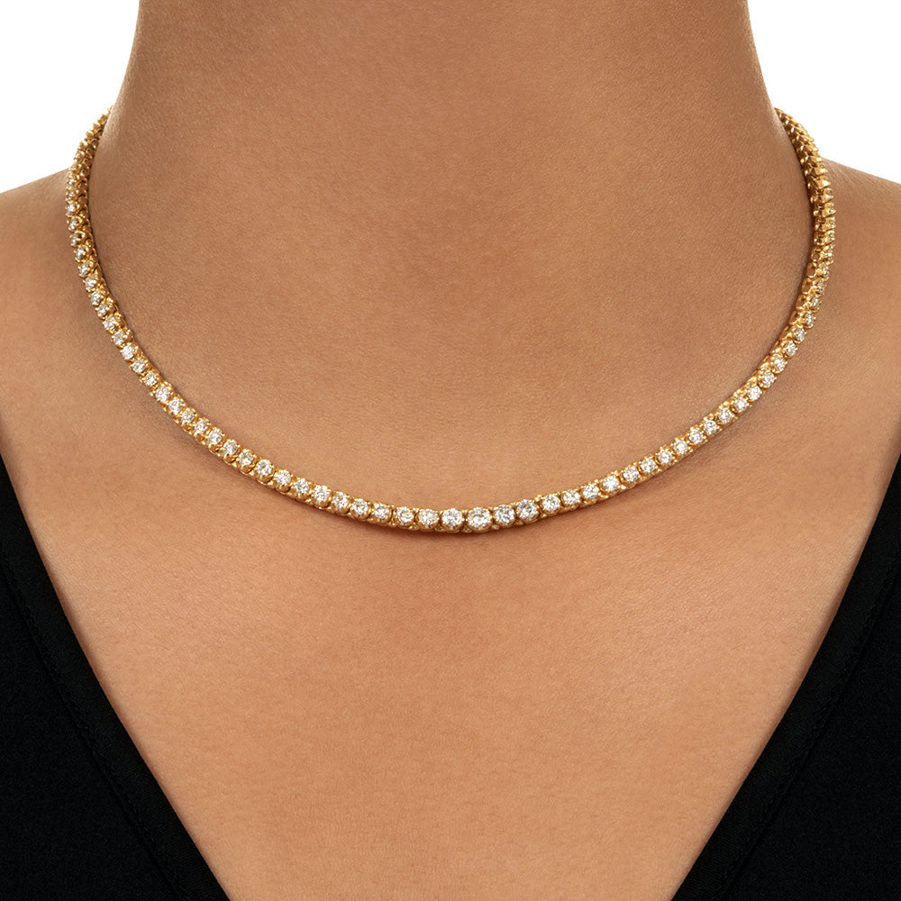 Estate 6.24 Carat Diamond 18K Rivière Necklace - 4