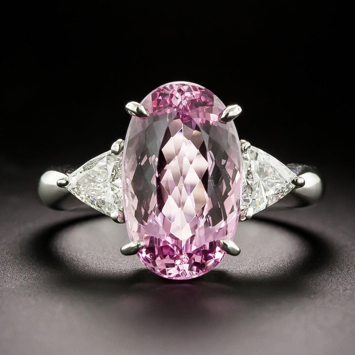 Estate 6.31 Carat Pink Topaz And Diamond Ring