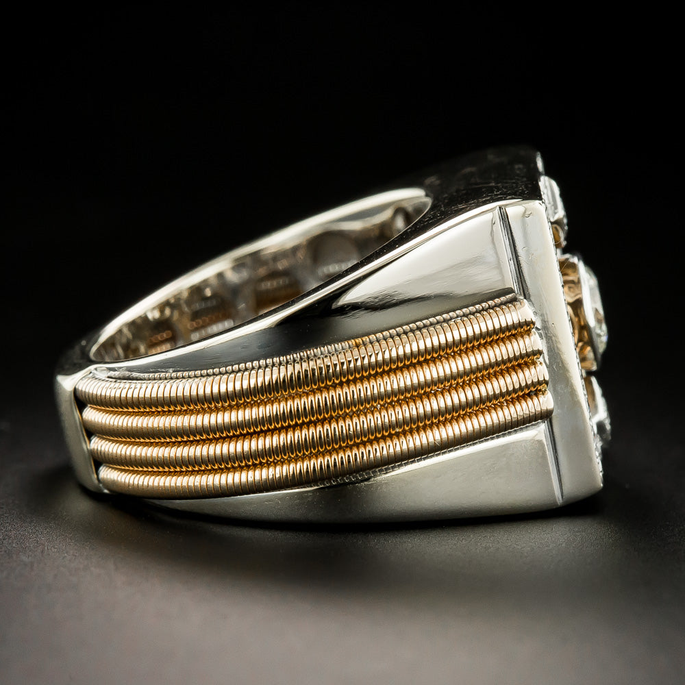 Estate .75 Carat Diamond Two-Tone Gold Ring, Italy - 6