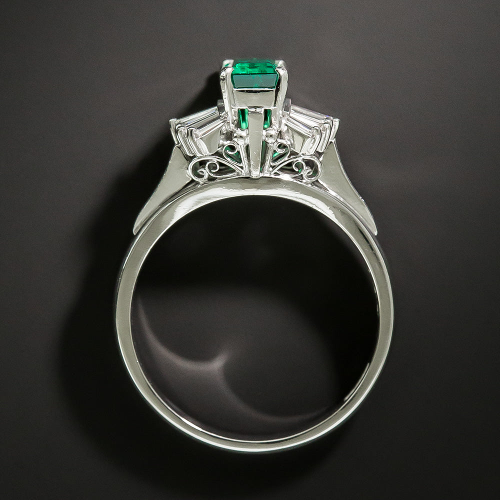 Estate .76 Carat Emerald and Diamond Bow Ring - 5