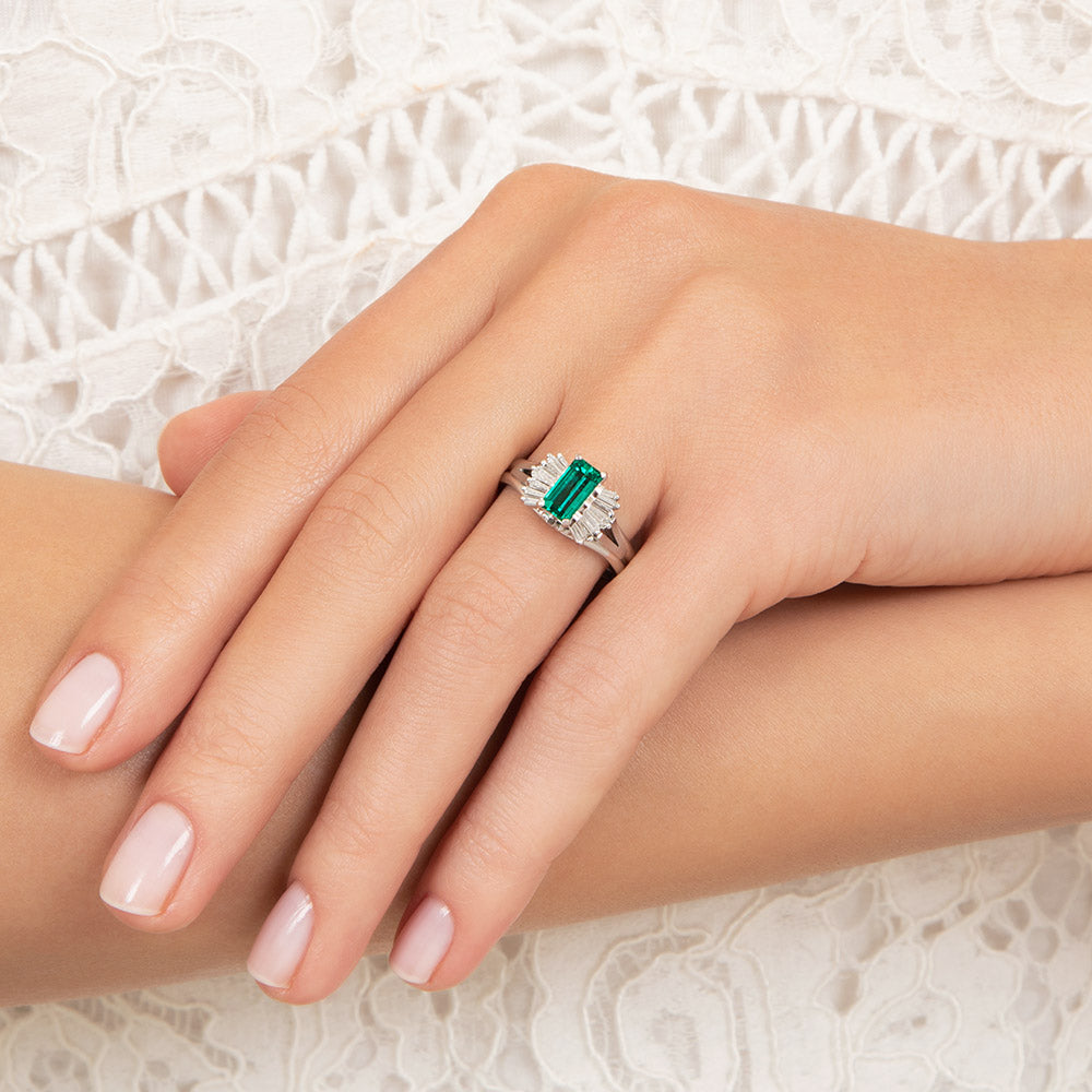 Estate .76 Carat Emerald and Diamond Bow Ring - 6