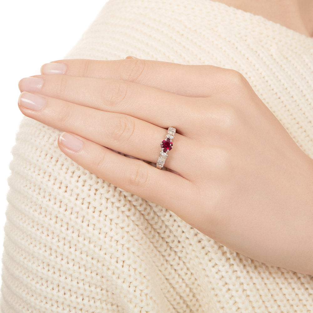 Estate .76 Carat Ruby and Diamond Ring - 5