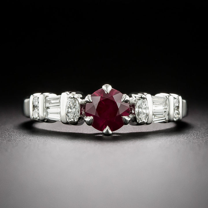 Estate .76 Carat Ruby and Diamond Ring