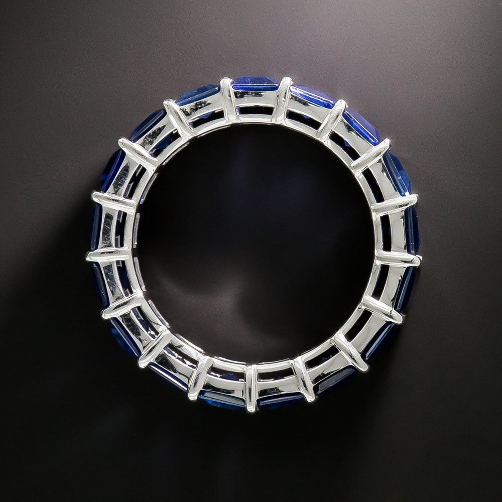 Estate 9.00 Carat Total Emerald-Cut Sapphire Eternity Ring, Size 6 1/4 - 4