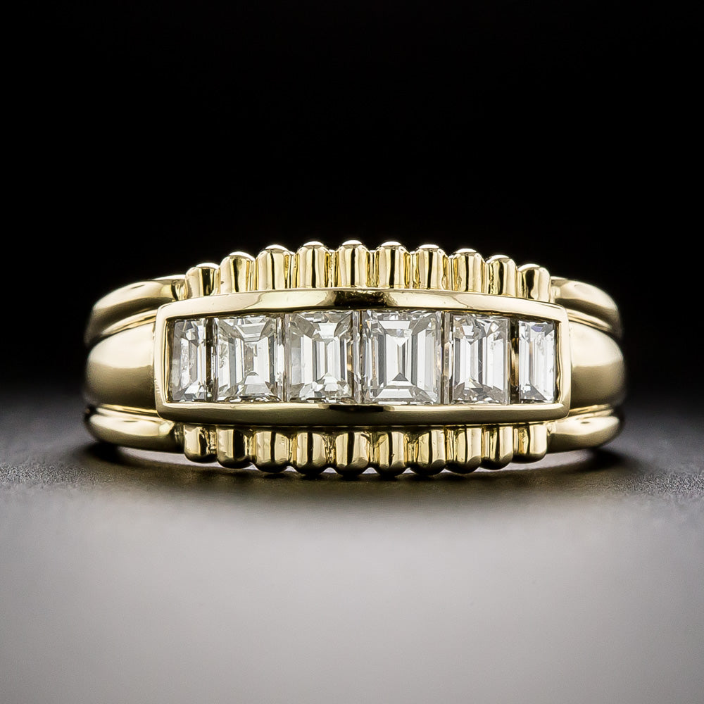 Estate .93 Carat Baguette Diamond Band Ring - 3