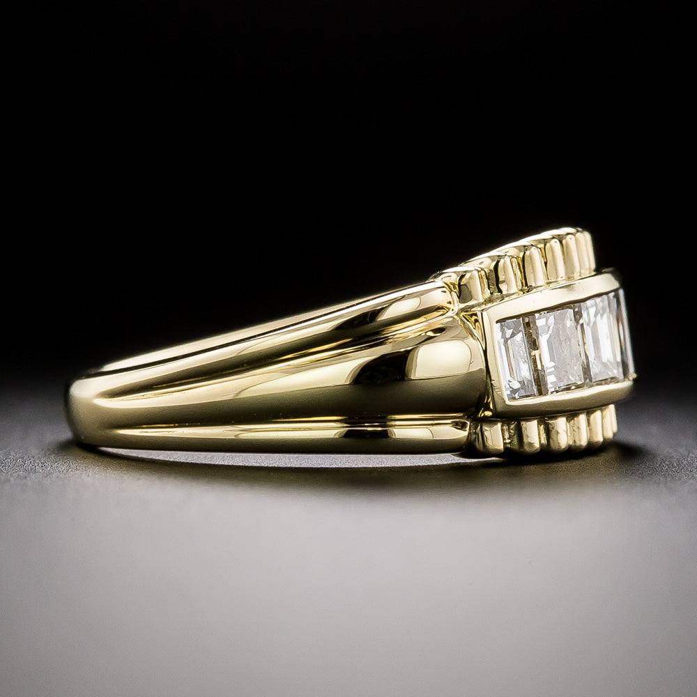 Estate .93 Carat Baguette Diamond Band Ring - 4