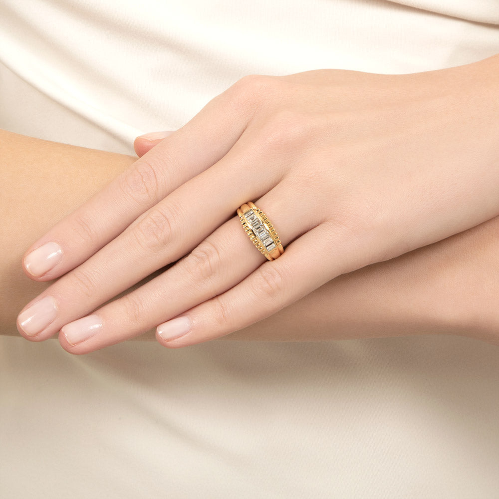 Estate .93 Carat Baguette Diamond Band Ring - 6