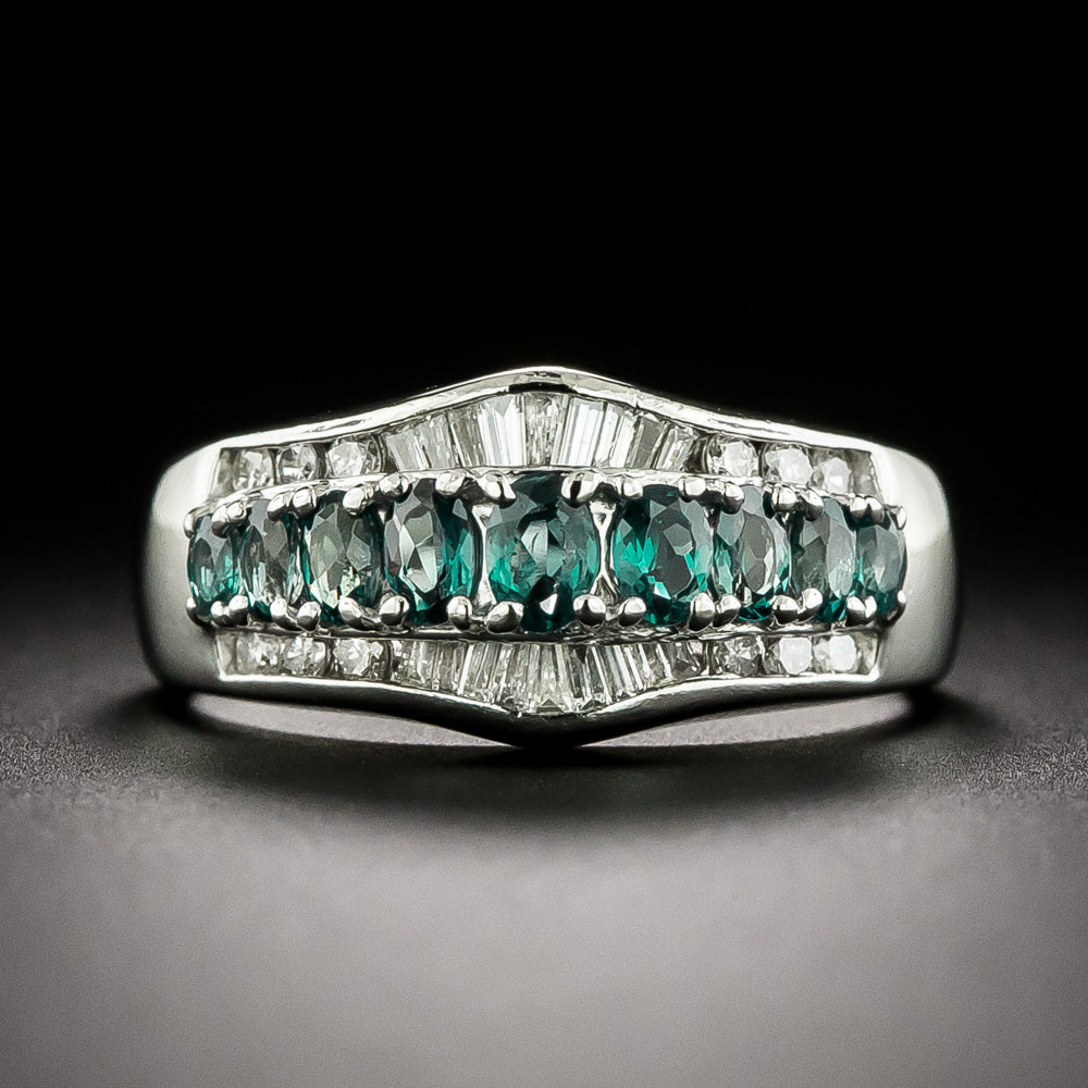 Estate Alexandrite and Diamond Band Ring - 3