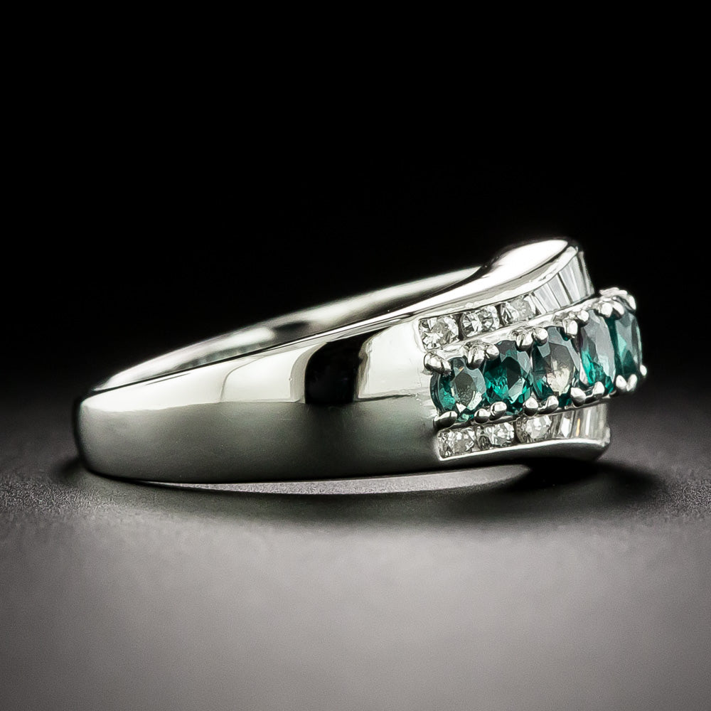 Estate Alexandrite and Diamond Band Ring - 5