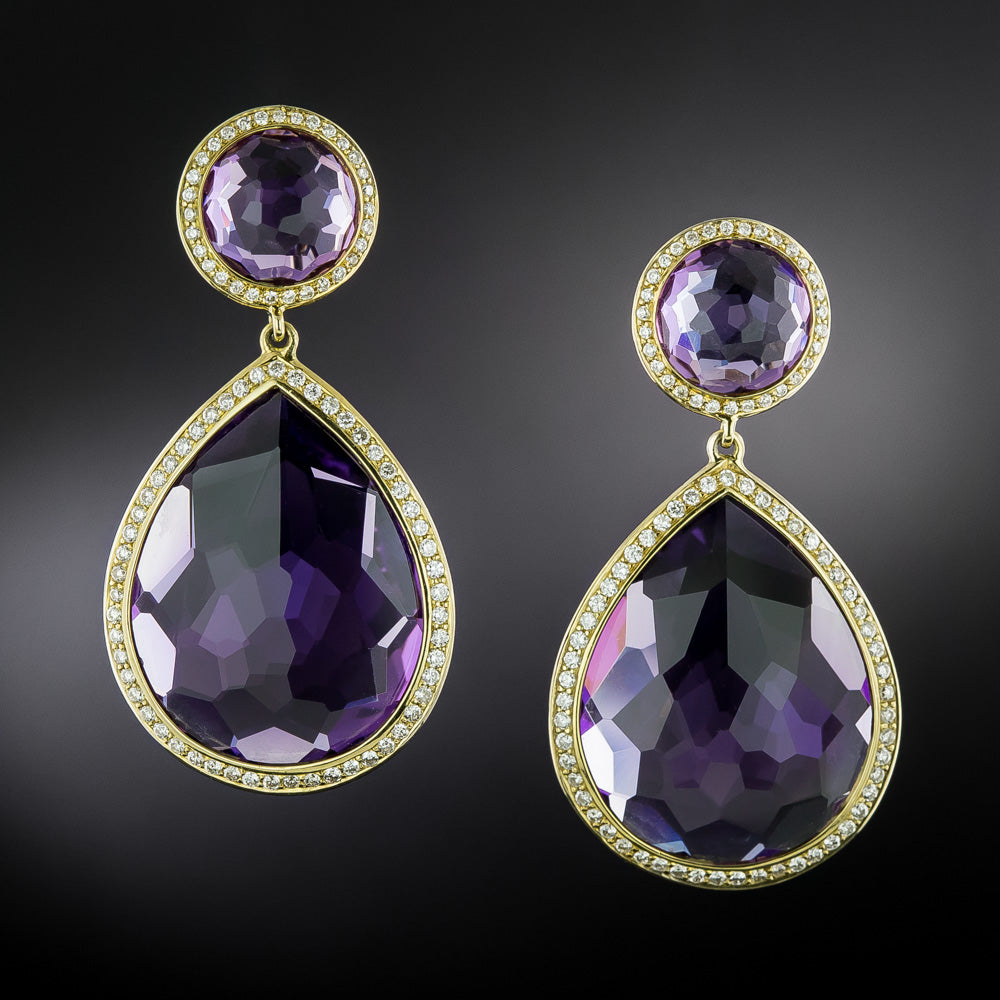 Estate Amethyst Dangle Earrings by Ippolita  - 2