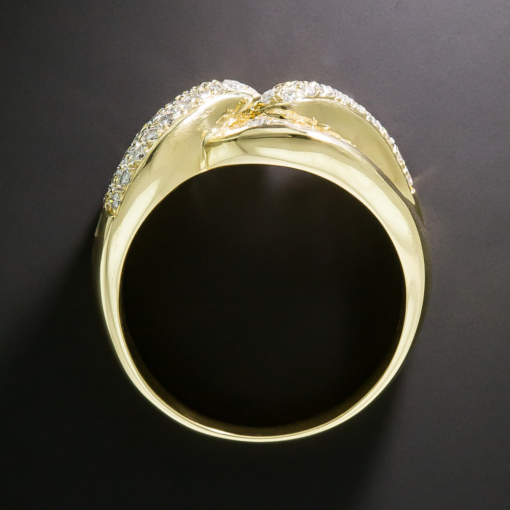 Estate Baguette and Round Diamond Double-Row Weave Ring - 5