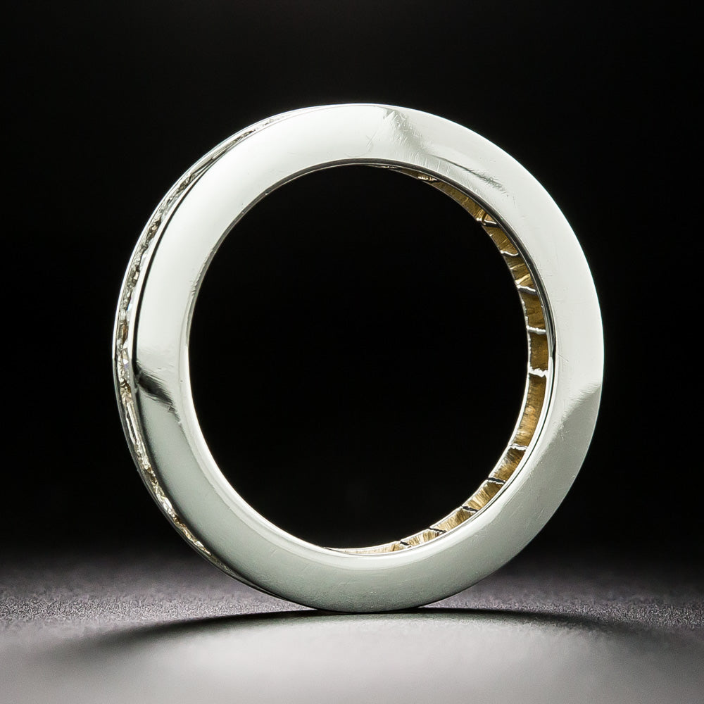 Estate Baguette and Round Diamond Eternity Wedding Band, Size 5 3/4 - 4