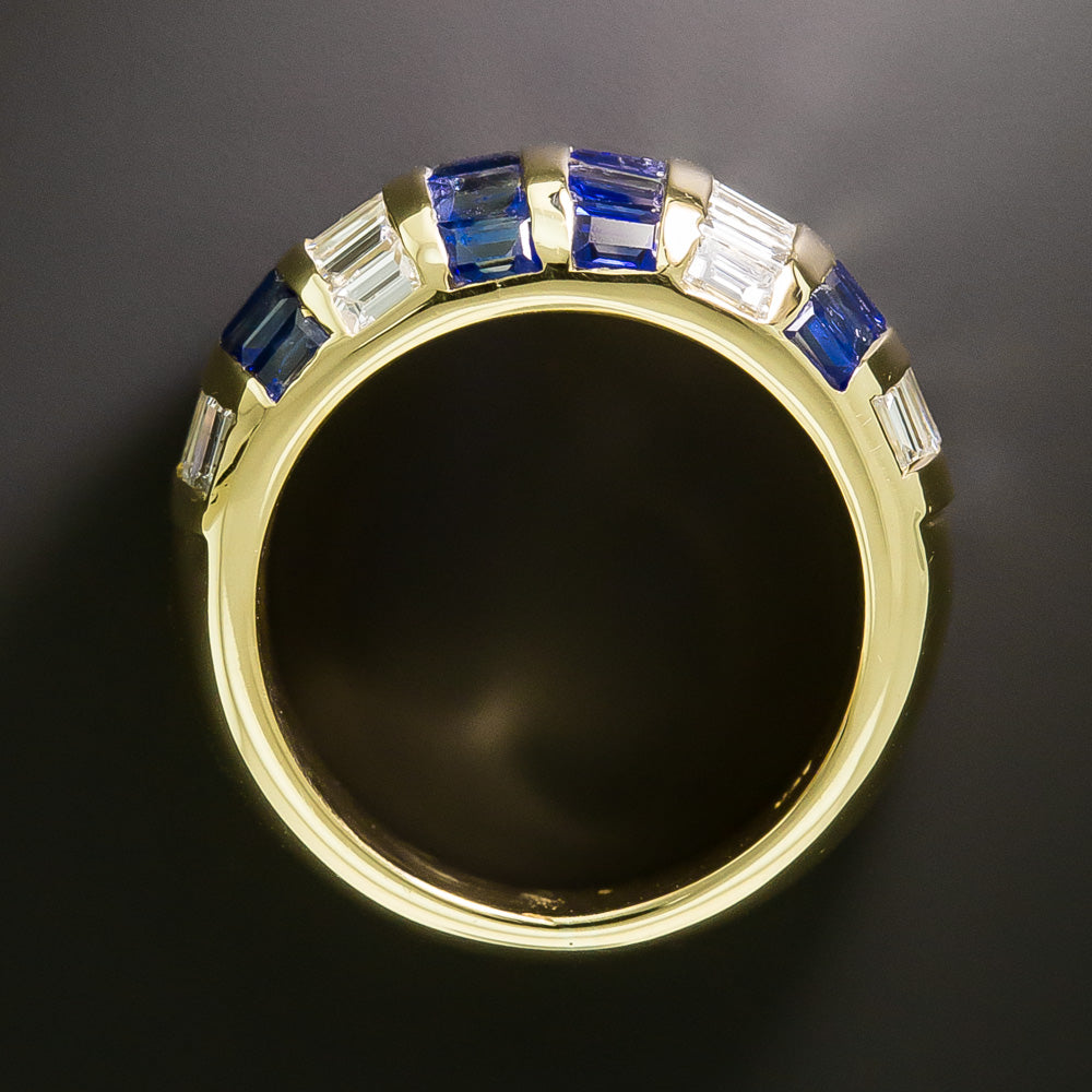 Estate Baguette Sapphire and Diamond Band Ring - 5