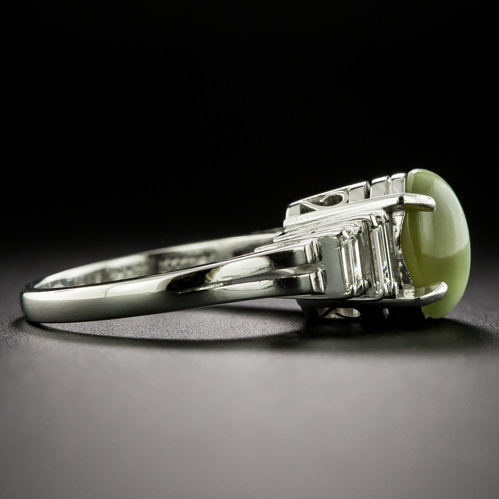 Estate Cat's Eye Chrysoberyl and Diamond Ring - 4