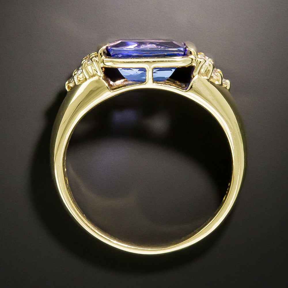 Estate Cushion-Cut Tanzanite and Diamond Ring - 5
