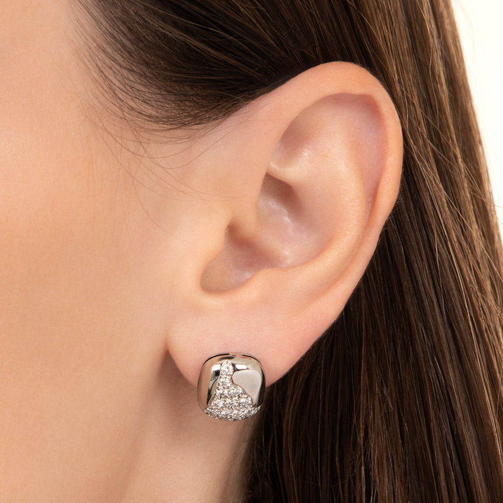 Estate Cushion-Shaped Pavé Diamond Earrings  - 4