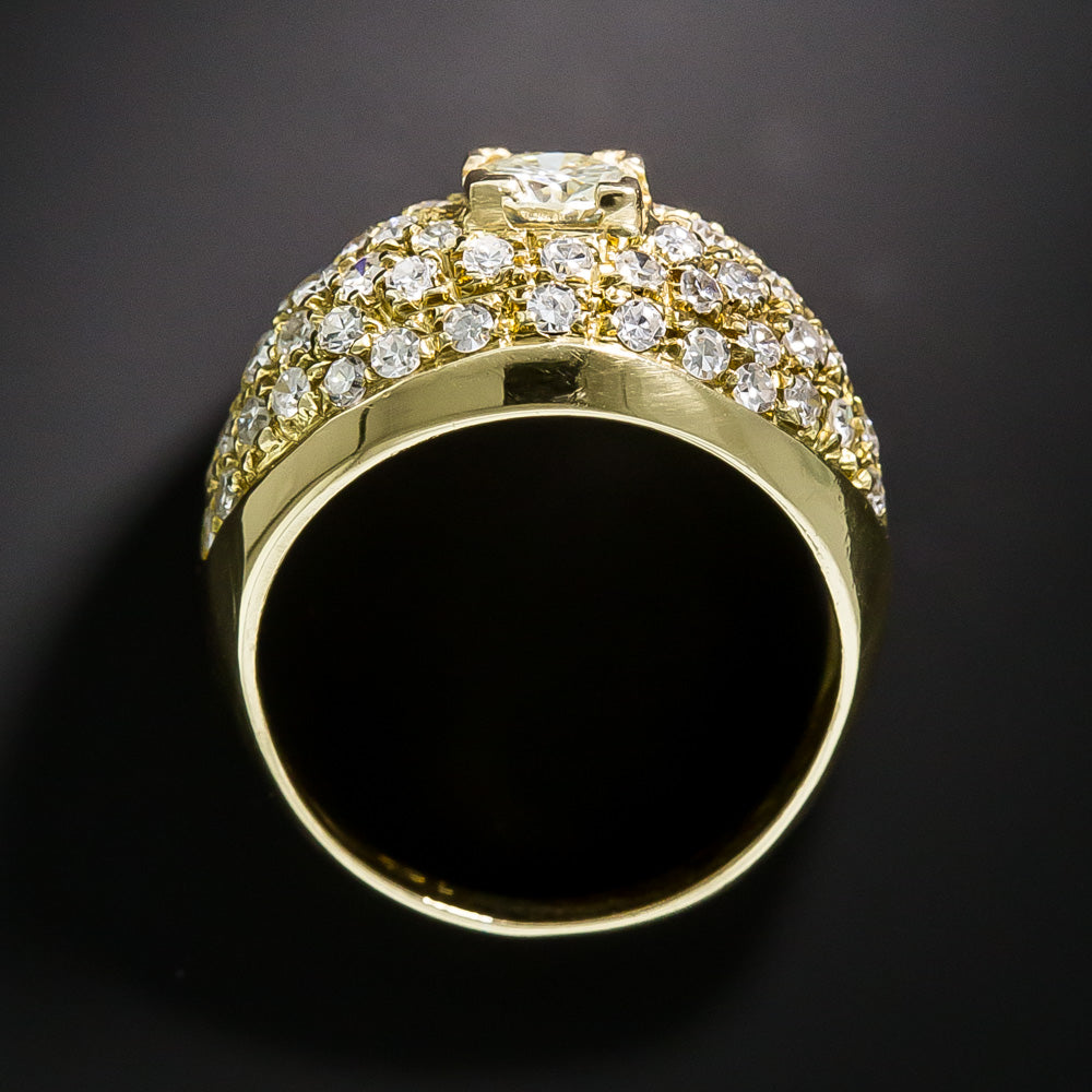 Estate Diamond .45 Carat Center Diamond Pavé Ring  - 3