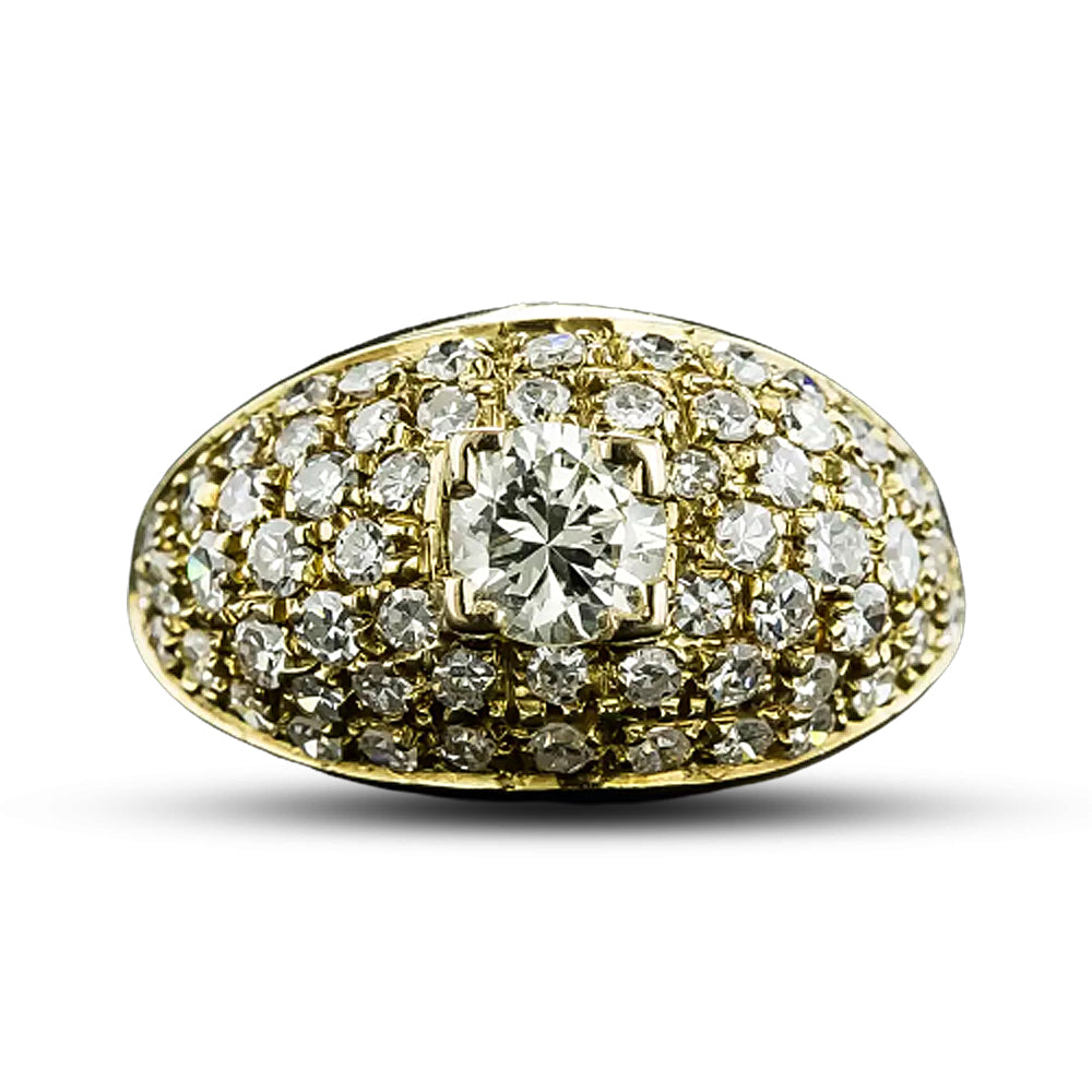 Estate Diamond .45 Carat Center Diamond Pavé Ring  - 4