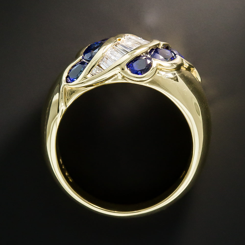 Estate Diamond and Sapphire Band Ring - 5