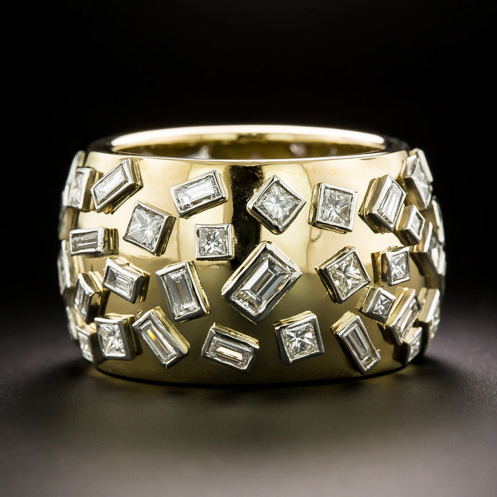 Estate Diamond 'Confetti' Wide Band Ring, Size 8 1/2