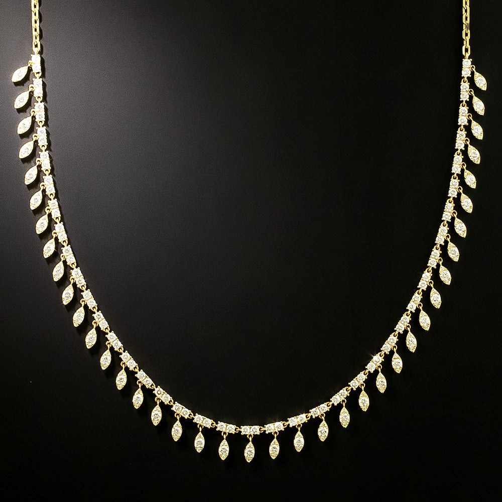 Estate Diamond Fringe Necklace - 3