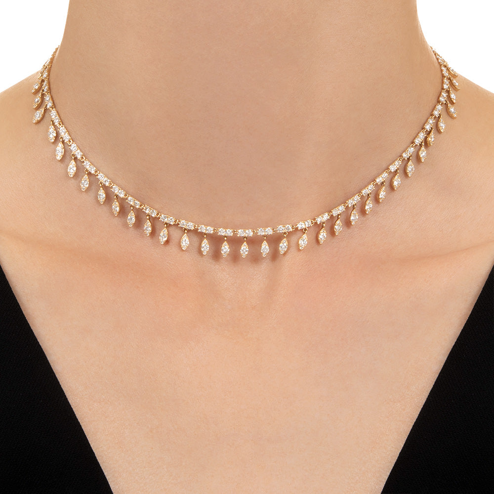 Estate Diamond Fringe Necklace - 4