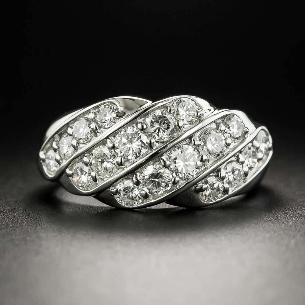 Estate Diamond Ribbed Band - 1