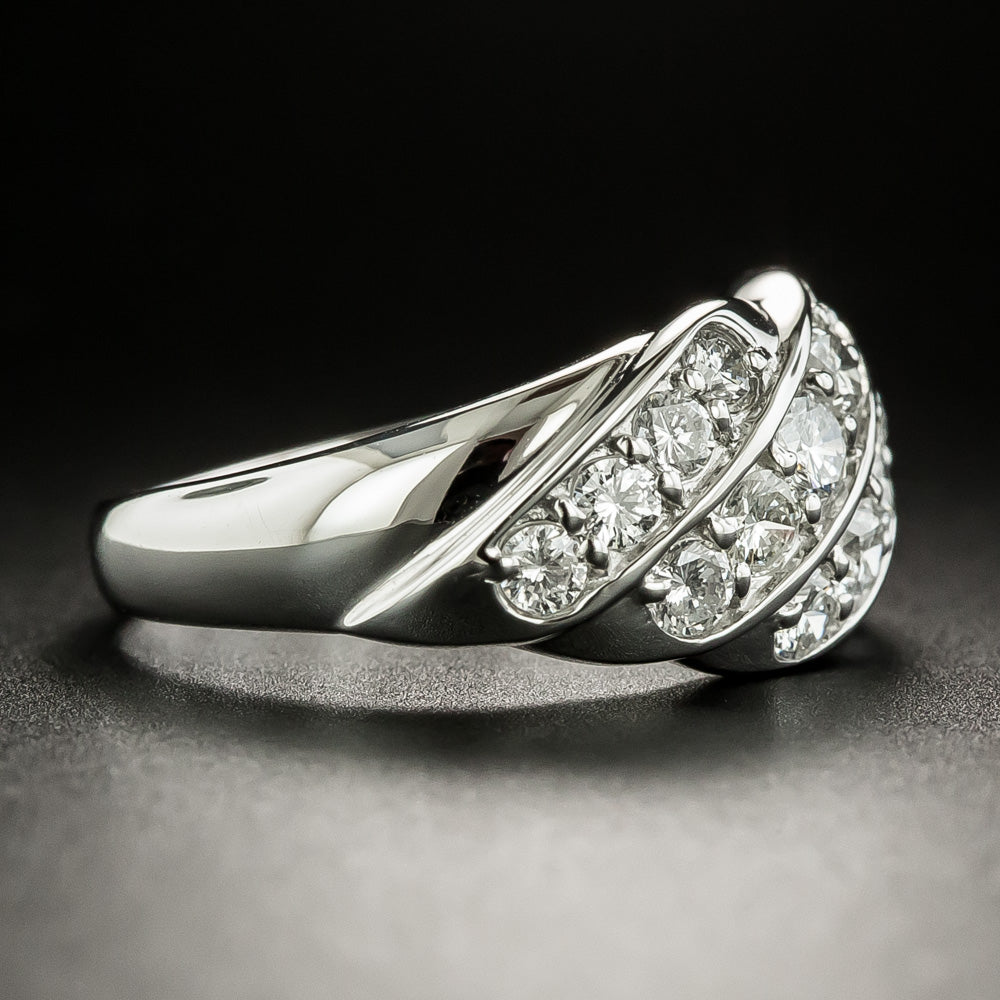 Estate Diamond Ribbed Band - 2