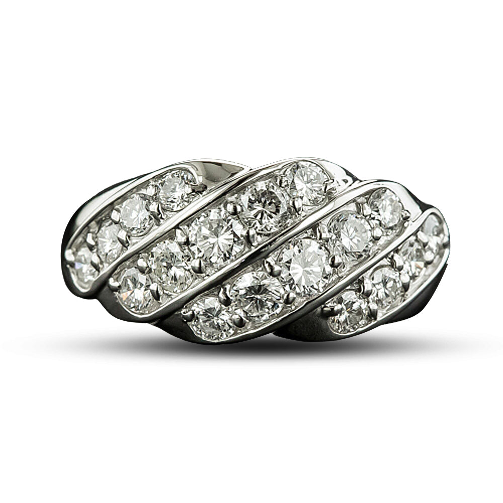 Estate Diamond Ribbed Band - 4