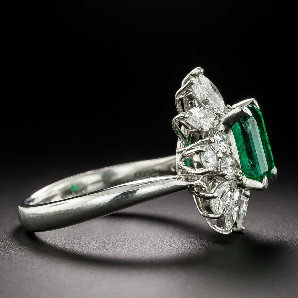 Fine 1.90 Carat Emerald and Diamond Ring  - 4