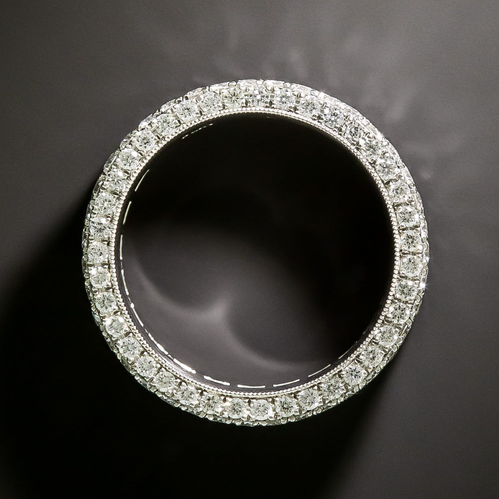 French-Cut and Round Brilliant Diamond Eternity Band, Size 5 3/4+ - 4