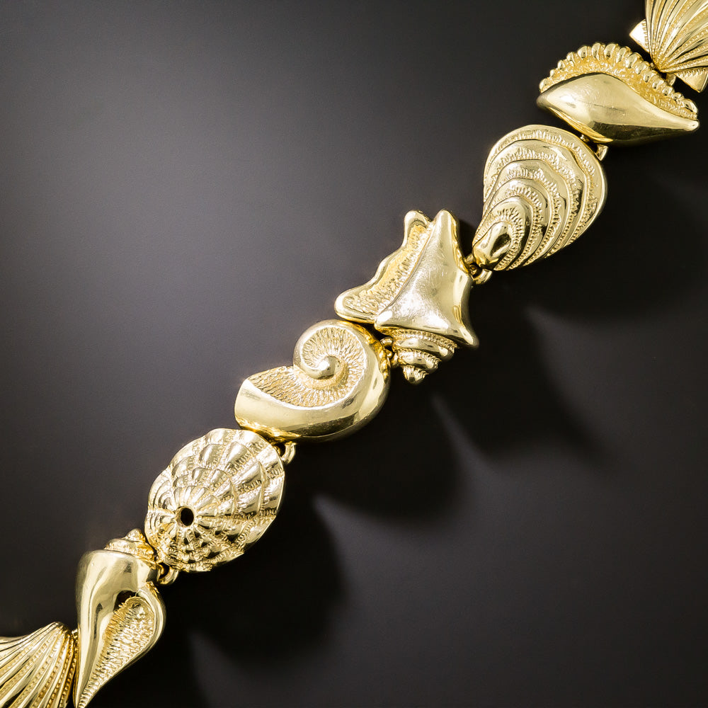 Estate Golden Seashell Bracelet - 2