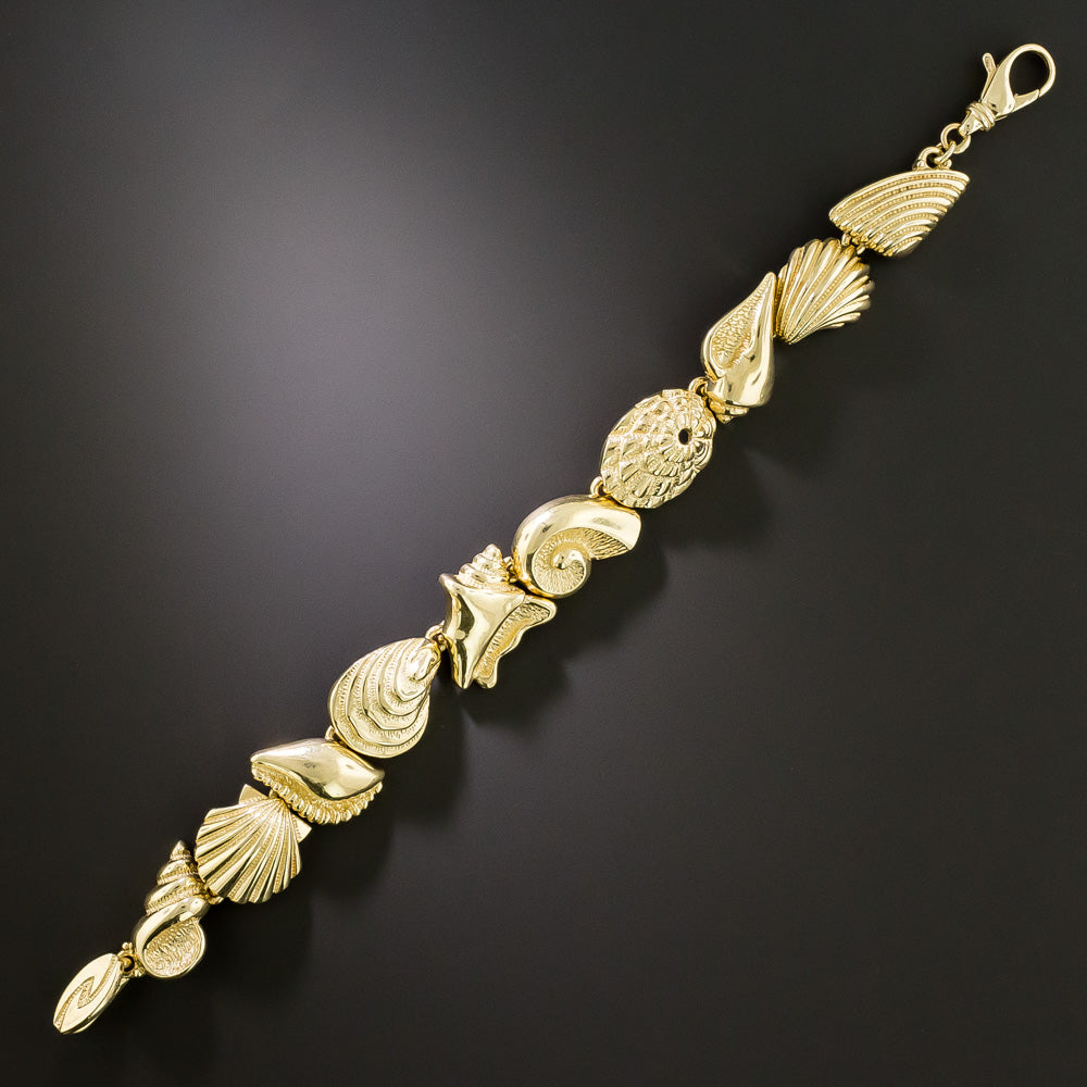 Estate Golden Seashell Bracelet - 3