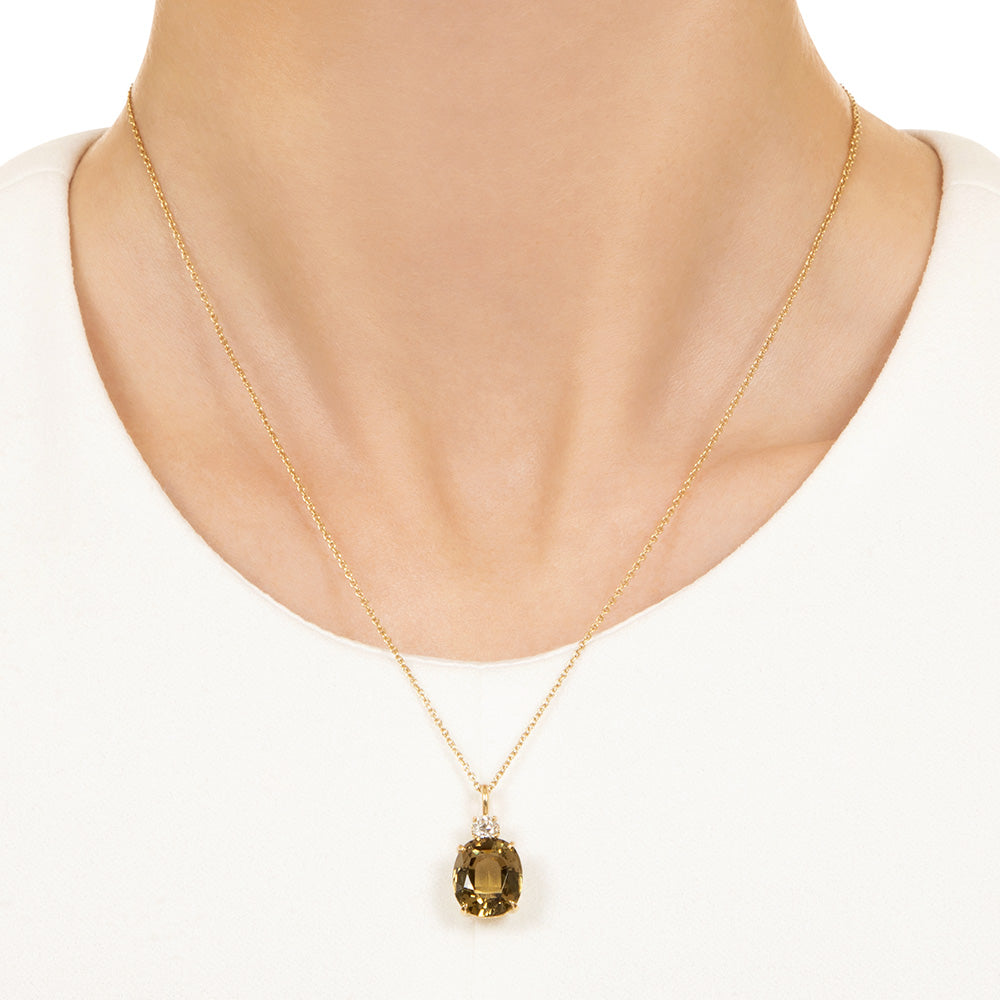 Estate Kornerupine and Diamond Pendant - 2