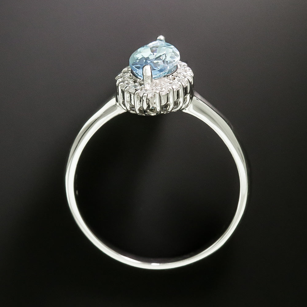 Estate Marquise-Cut Aquamarine and Diamond Ring - 6