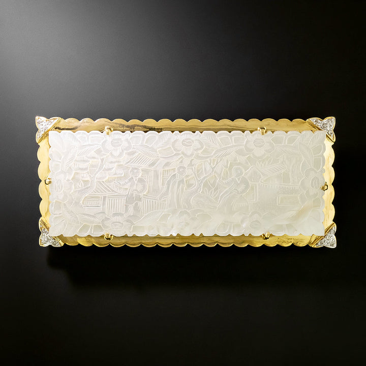 Estate Mother-of-Pearl Gambling Token Brooch