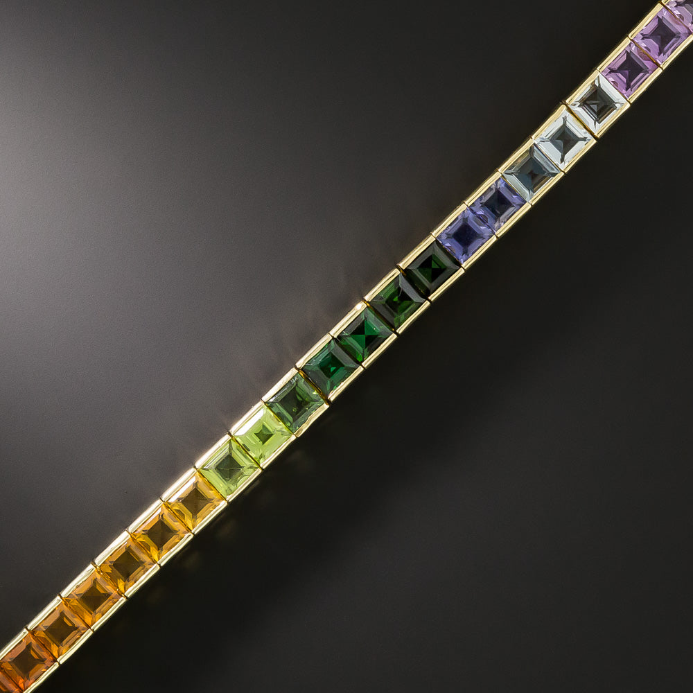 Estate Multi-Gem Rainbow Bracelet - 4