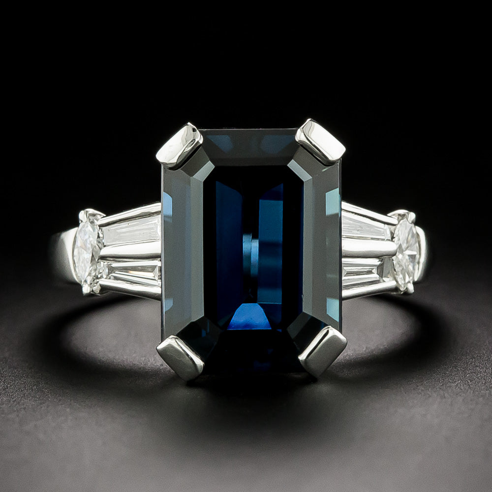 Estate No-Heat 8.58 Carat Sapphire and Diamond Ring - GIA - 2