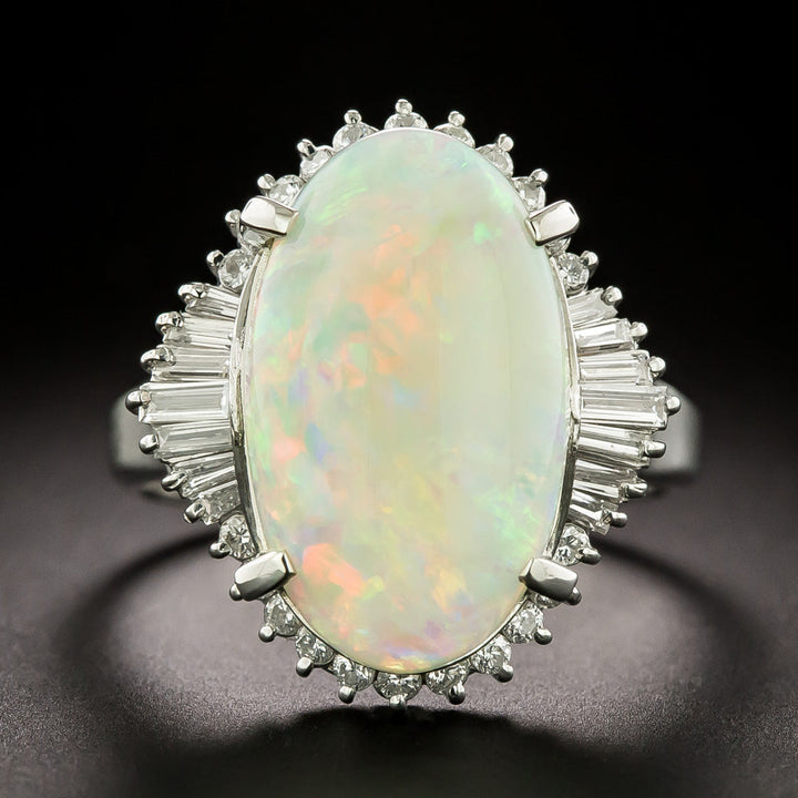 Estate Opal and Diamond Ballerina Ring