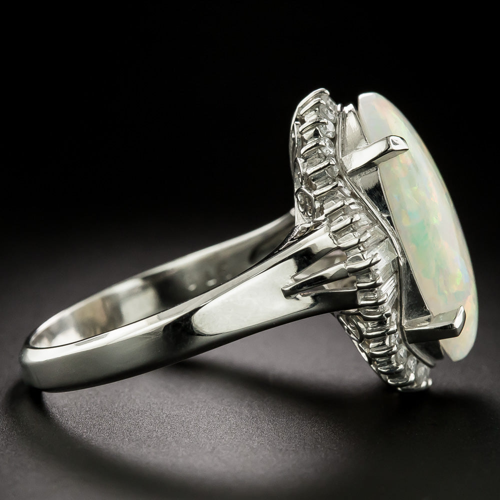 Estate Opal and Diamond Ballerina Ring - 3