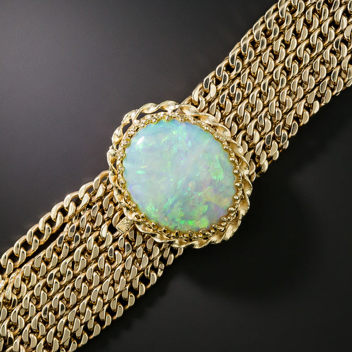 Estate Opal Multistrand Gold Chain Bracelet