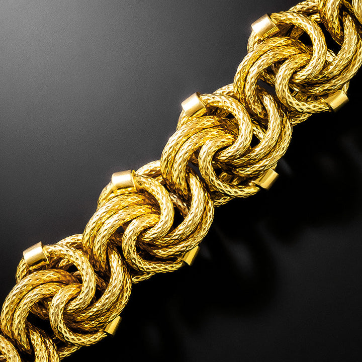 Estate Ornate 18K Triple-Knot Link Bracelet, Italian