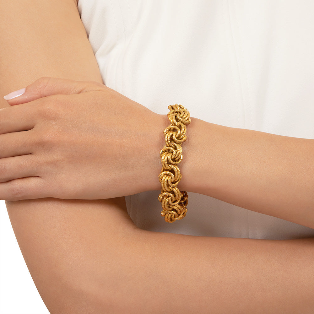 Estate Ornate 18K Triple-Knot Link Bracelet, Italian - 4