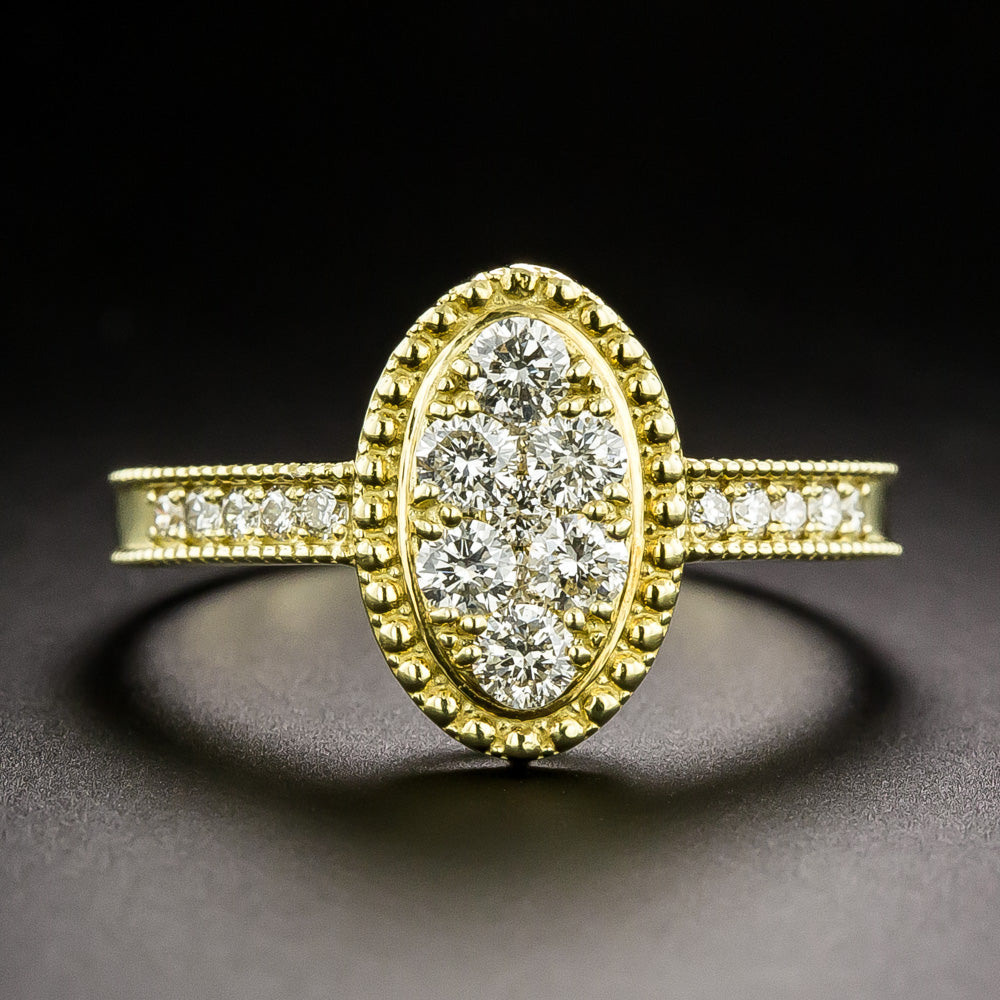 Estate Oval Diamond Cluster Ring - 2
