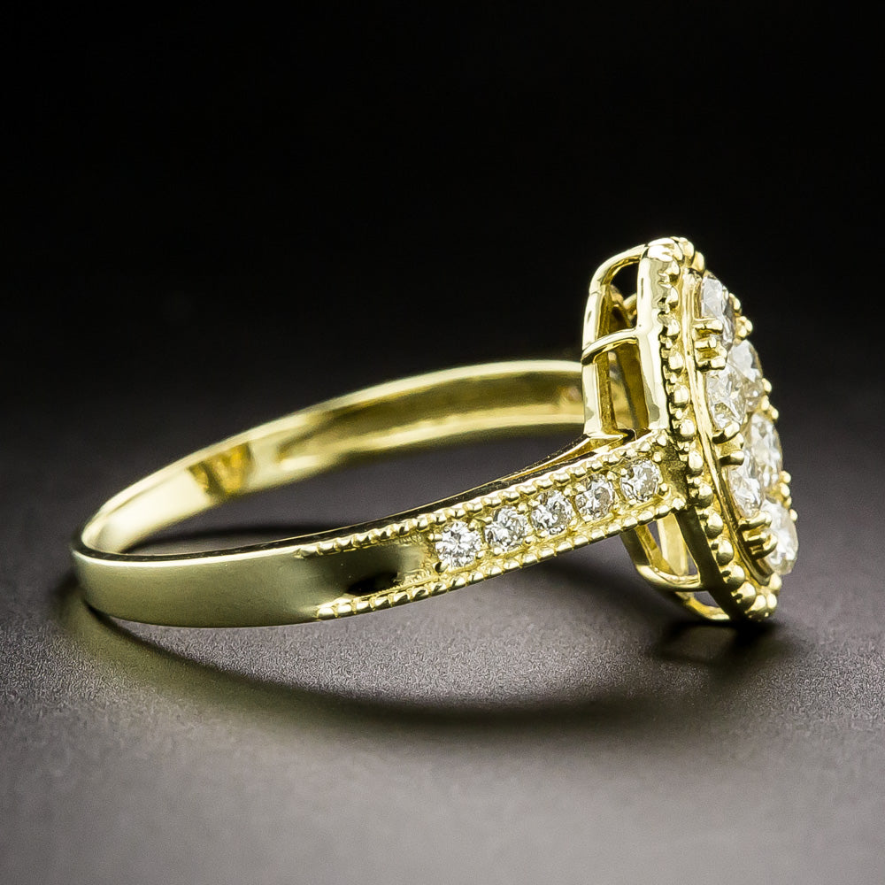 Estate Oval Diamond Cluster Ring - 3