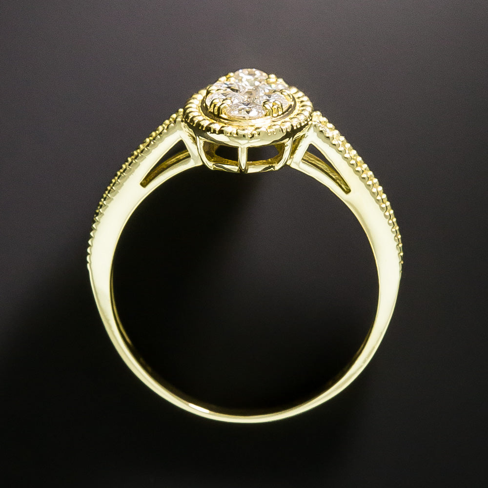 Estate Oval Diamond Cluster Ring - 4