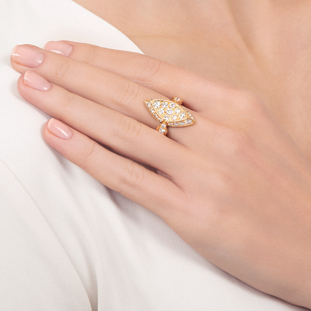 Estate Pavé Diamond Dinner Ring - 5
