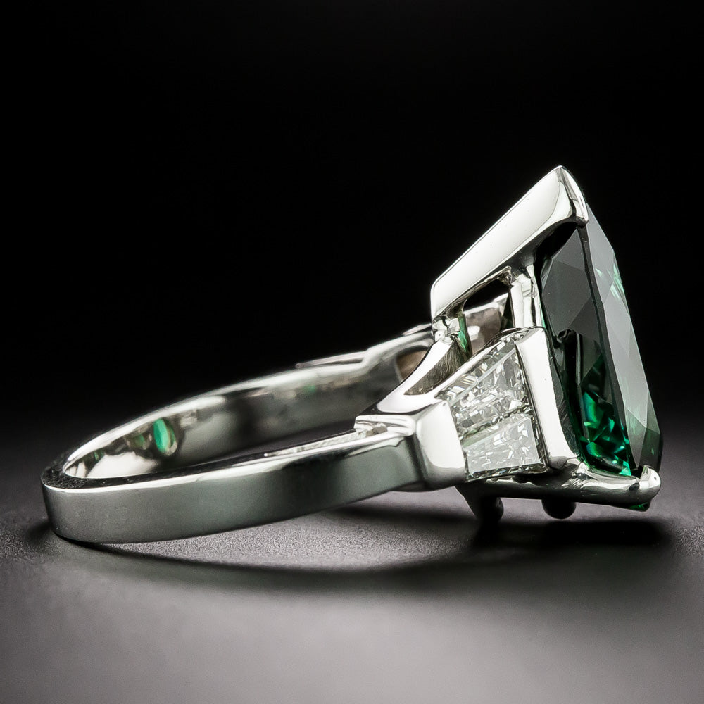 Estate Pear-Shaped Tourmaline and Diamond Ring - 3