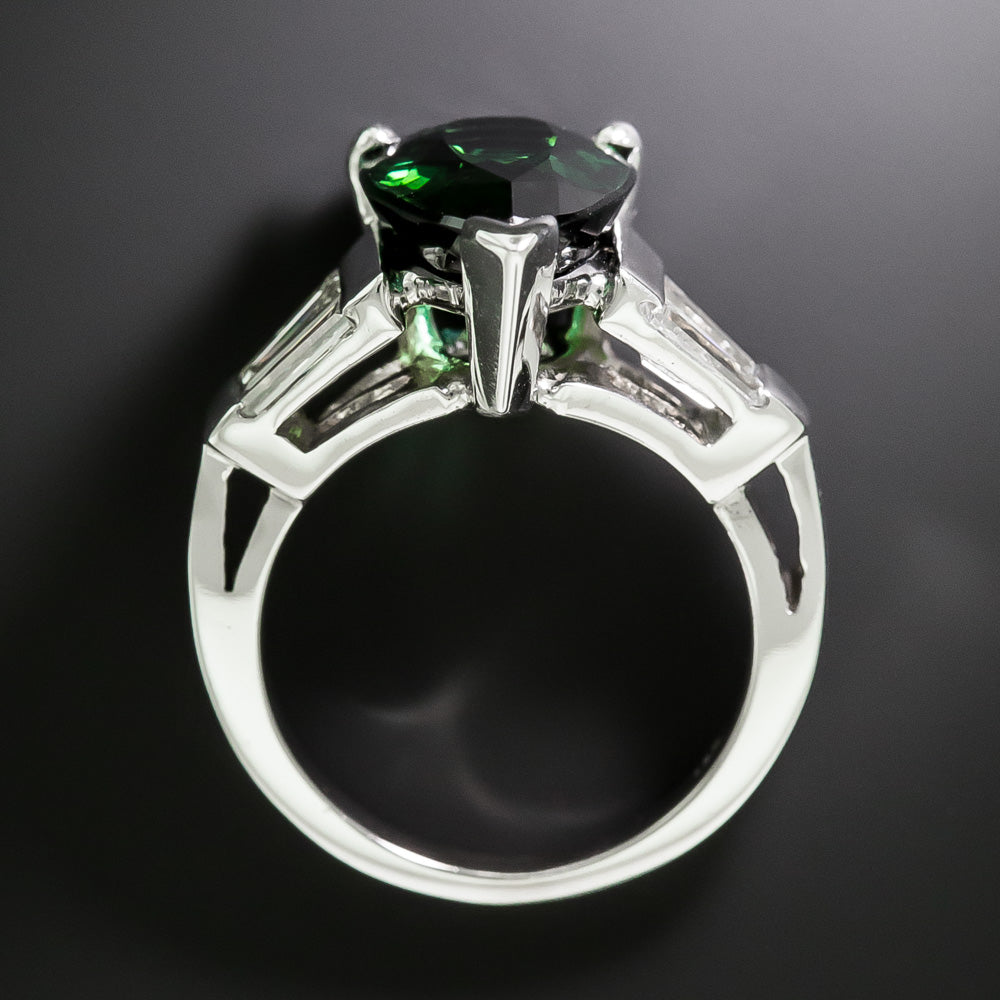 Estate Pear-Shaped Tourmaline and Diamond Ring - 4